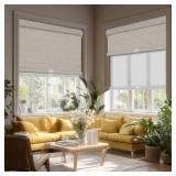BERISSA Cordless Dual Roller Shades with Cassette Valance,Double Window Shades Blackout and Light Filtering Blinds,Day and Night Roller Blinds for Home Office.Maze Beige & White.Custom Sizes - Retail: