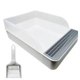 Tfwadmx Large Rabbit Litter Box Toilet Rectangle Potty Trainer Corner Litter Bedding Box Pet Pan for Adult Hamster Bunny Guinea Pig Galesaur Chinchilla Other Animals - Retail: $25