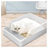Tfwadmx Large Rabbit Litter Box Toilet Rectangle Potty Trainer Corner Litter Bedding Box Pet Pan for Adult Hamster Bunny Guinea Pig Galesaur Chinchilla Other Animals - Retail: $25