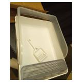 Tfwadmx Large Rabbit Litter Box Toilet Rectangle Potty Trainer Corner Litter Bedding Box Pet Pan for Adult Hamster Bunny Guinea Pig Galesaur Chinchilla Other Animals - Retail: $25