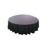 LA Linen Polyester Poplin Washable Round Tablecloth, Stain and Wrinkle Resistant Table Cover 90\", Fabric Table Cloth for Dinning, Kitchen, Party, Holiday 90-Inch, Black, (TCpop90R_Black) - Retail: $2