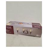 Home Decorators Collection Evelyn 60-Watt Clear Glass Shades Brushed Nickel Finish Vanity 3 Light