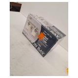 Truitt 14.2 in. 2-Light Brushed Nickel Modern Transitional Vanity with Frosted and Clear Edge Glass Shades