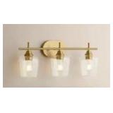 24 inch Brass 3-Light Bathroom Vanity Fixture