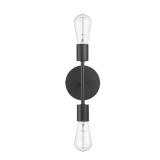 10 in. 2-Light Matte Black Plug-In or Hardwire Wall Sconce for Bathroom