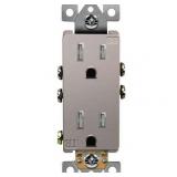 ENERLITES Nickel Elite Series Decorator Receptacle Outlet Child Safe, lot of 2