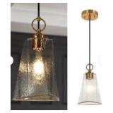 Modern Bell Pendant Light with Wavy Glass