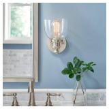 Home Decorators Collection Evelyn 1-Light Brushed Nickel Wall Sconce