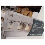 Hampton Bay Truitt 23.25 in. 3-Light Brushed Nickel Modern Transitional Vanity with Frosted and Clear Edge Glass Shades