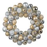 Holiday Living 24-in Indoor (non powered) Silver/Gold Artificial Christmas Wreath