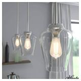 Hunter - Vidria 1-light Brushed Nickel  Small Pendant Light