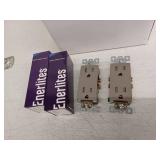 ENERLITES Nickel Elite Series Decorator Receptacle Outlet, lot of 2