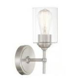 Home Decorators Collection Ayelen 1-Light Brushed Nickel Indoor Wall Sconce, Modern Wall Light