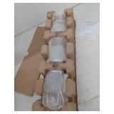 Hampton Bay Truitt 23.25 in. 3-Light Brushed Nickel Modern Transitional Vanity with Frosted and Clear Edge Glass Shades