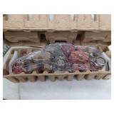 Hampton Bay Truitt 23.25 in. 3-Light Brushed Nickel Modern Transitional Vanity with Frosted and Clear Edge Glass Shades