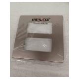 ENERLITES Elite Series Screwless Decorator Wall Plate Child Safe Outlet Cover  Size 2-Gang 4.68  H x 4.73  L  Unbreakable Polycarbonate Thermoplastic  SI8832-NK  Glossy  Nickel, lot of 5