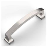 Amerdeco 10 Pack Brushed Satin Nickel 4 Inch(102mm) Hole Centers Kitchen Cabinet Pulls Cabinet Hardware Kitchen Handles for Cabinets Cupboard Handles Drawer Pulls ZH0009BSN Retail $33.99