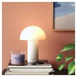 Portable Cordless Mushroom Table Lamp with Rechargeable Battery (Includes LED Light Bulb) White - Room Essentialsâ¢ - Retail: $25
