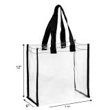 Suwimut Clear Tote Bags Stadium Approved, Transparent PVC Shoulder Handbag for Women, Clear See Through Plastic Tote Bags with Handles for Shopping, Work, Sports Games, School, Concert - Retail: $22