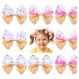 Whaline 8Pcs Ice Cream Bow Hair Clips Ice Cream Ribbon Hair Bow Barrette Summer Colorful Hairgrips Alligator Hair Clips for Girls Women Hair Accessories Birthday Party Supplies, 4 Design Retail $12.49