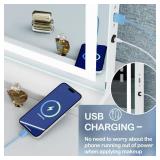 Gvnkvn Makeup Vanity Mirror with Lights 32\" x 24\" Large LED Makeup Mirror, Light up Mirror with 10X Magnification and USB Charging Port, Dimmable 3 Modes, Touch Screen Control Square Corner - Retail