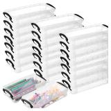 Gueevin 24 Pcs Large Capacity Plastic Pencil Box Clear Plastic Pencil Case Crayon Box with Snap Tight Lid Watercolor Pen Storage Brush Organizer Drawing Tools Container (Black) - Retail: $42