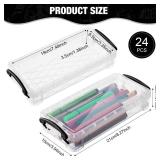 Gueevin 24 Pcs Large Capacity Plastic Pencil Box Clear Plastic Pencil Case Crayon Box with Snap Tight Lid Watercolor Pen Storage Brush Organizer Drawing Tools Container (Black) - Retail: $42