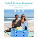 Top Cup Phone Holder Tray Storage Lid for Stanley Compatible with Bogg Bag XL Cover, Cup Organizer Holder Waterproof Silicone Multifunctional Storage Box for Outdoor Beath Camping Travel (Blue, XL) - 