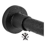 BRIOFOX Shower Curtain Rod 43-73 Inches Matte Black, Rustproof and Non-Fall Down Spring Tension Rod for Window or Bathroom, Stainless Steel - Retail: $30