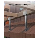 3 Pack Roof Riser Brackets Kit, Adjustable Saddle for 4\"x4\" and 4\"x6\" Wood Post, Heavy Duty Stainless Steel Pergola Beam Mount Hardware for Gazebo Patio Cover - Retail: $98