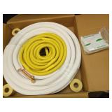 PATIKIL 50 Ft Mini Split Line Set, 1/4\" & 3/8\" OD Air Conditioner Copper Tubing Pipes Extension Set with Nuts Thickened PE Insulated for Mini Split Air Conditioner HVAC or Heat Pump System - Retail: