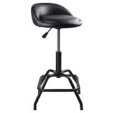 SMART JERRY - Garage Shop Stools, Counter Height Bar Stools, Swivel Barstools Height Adjustable, Work Bench Stool with Back, Kitchen Bar Height Chairs, Black (330lb Weight Capacity) - Retail: $75