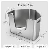 Stainless Steel Corner Cat Litter Box, Metal Litter Box with High Sided, One-Piece Corner Cat Toilet, No Assembly Required, Non-Stick, No Odor Kitten Litter Pan, Easy to Clean, for Small Medium Cats -