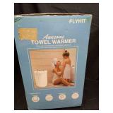 FLYHIT Large Towel Warmer for Bathroom - Heated Towel Warmers Bucket, Wood Handle, Auto Shut Off, Fits Up to Two 40\"X70\" Oversized Towels, Bathrobes, Blankets, for Mother