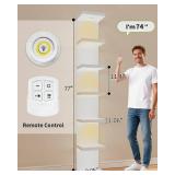 TFK 7 Tier Lack Wall Shelf Unit 77\" Tall Versatile Floating Display Wall Decor Shelf,Space-Optimizing Aesthetic Solution,White - Retail: $70