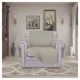 Easy-Going Chair Sofa Slipcover Reversible Sofa Cover Water Resistant Couch Cover Furniture Protector Cover with Elastic Straps for Pets Kids Children Dog Cat (Chair, Beige/Beige) - Retail: $29