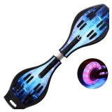 Magnitt Deluxe Junior Caster Board in Amazing Blue Color, with Illuminating Wheels for More Excitement, Fun and Visibility, Durable Twistboard for Teenagers, Adults and Professional(10) - Retail: $60