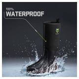 TIDEWE Rubber Neoprene Boots Men And Women, Waterproof Sturdy 6mm Neoprene Boot, Rain Boot Hunting Boot Arctic Outdoor Boot Men Size 9 Black - Retail: $80