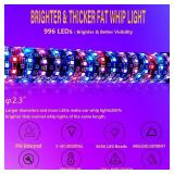 2PCS 2FT Whip Lights with Turn Signal RGB Illusion Function - LED Spiral Effect Antenna Lights, APP/Remote Dual Control, Adaptable to UTV/ATV/RZR/Can-Am X3, Durable Spring Base (2FT) - Retail: $130