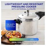 Universal (6.3 Quart / 6 Liter) Anti-Rust Ultra Pressure Cooker, Aluminum Pressure Cooker for 7 Servings, Even Heat Distribution, Diameter 9.4 inches, Height 9.6 inches - Retail: $65