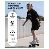 EBOSSOM Electric Skateboard with 350W Motor, 27\" Eboard with Remote Control, 4 Modes Max 10Mph, 8 Layers Deck, Electric Skateboards for Beginners and Teens, ES6 SE - Retail: $180