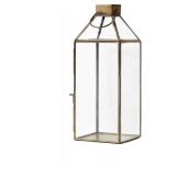 Serene Spaces Living Large Gold Amalfi Lantern with Glass Panels â Metal Candle Holder for Indoor & Outdoor Decor â Elegant Square Lantern for Weddings, Events & Home Styling, 6\" Square & 1