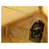 Inflatable Tents for Camping with Pump, Air Glamping Tents, Easy Setup 10 * 6.9ft Waterproof Blow up Tent, 2-4 People Oxford Cabin Tent with Mesh Window. - Retail: $250