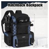 Piscifun Fishing Tackle Backpack with Rod Holders & 4 Tackle Boxes, Outdoor Fishing Bag with Waterproof Rain Cover Black - Retail: $63