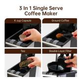 Sykaffe 3 in 1 Single Serve Coffee Machine,12-Cup Programmable Coffee Machine,Compatible with Kcup Pods,Ground Coffee,Coffee Pods, Iced Tea, Iced Coffee Function,Black - Retail: $83