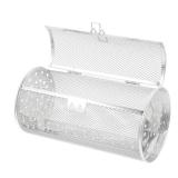 Rotatable Grilled Cage Air Fryer Oven Basket,360 Degree Heating Rotating Cages Rotisserie Basket for Baking Nuts, Coffee Beans, Peanut or BBQ Roaster Tool, Food Grade Stainless Steel (180mm*300mm) - R
