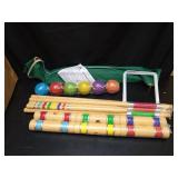 ApudArmis Six Player Croquet Set with Premiun Rubber Wooden Mallets 28In,Colored Ball,Wickets,Stakes - Lawn Backyard Outdoor Game Set for Adults/Teenagers/Family (Large Carry Bag Including) - Retail: 