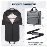 Garment Bags for Travel, Double Layered Carry on Garment Bag with Shoulder Strap, Foldable Suit Travel Bags for Men, Wrinkle Free Garment Travel Bag for Hanging Clothes, Dark Grey - Retail: $28