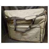 Garment Bags for Travel, Double Layered Carry on Garment Bag with Shoulder Strap, Foldable Suit Travel Bags for Men, Wrinkle Free Garment Travel Bag for Hanging Clothes, Dark Grey - Retail: $28