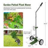 Upgrade Plant Mover Plant Dolly with Wheels Heavy Duty Garden Pot Mover with Adjustable Handle and Flat-Free Wheels, Max 220 Lbs Capacity, Plant Dolly Caddy for Heavy Plant Pots - Retail: $50